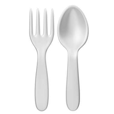 Metal çatal bıçak takımı 3D Görüntü