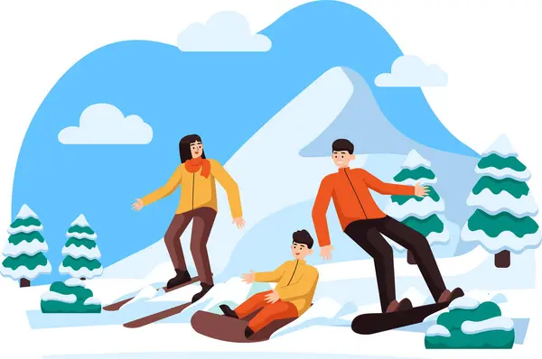 Aile Kayağı 'nın vektör illüstrasyonu 