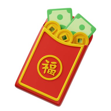 Angpao Envelope  Ornament Chinese New Year 3D Illustration