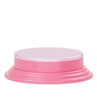 3D Pembe Yuvarlak Podyum