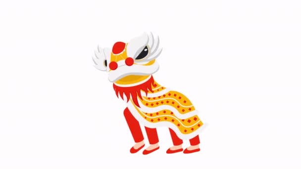 Lion Χορός Χαρακτήρας Animation — Αρχείο Βίντεο