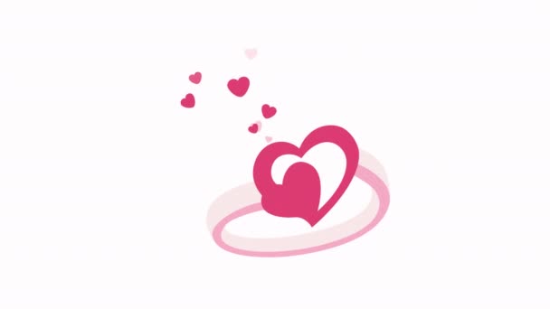Καρδιά Σχήμα Δαχτυλίδι Στοιχείο Valentine Animation — Αρχείο Βίντεο