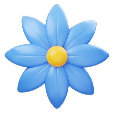 Mavi Gradyan Çiçek 3B Görüntü
