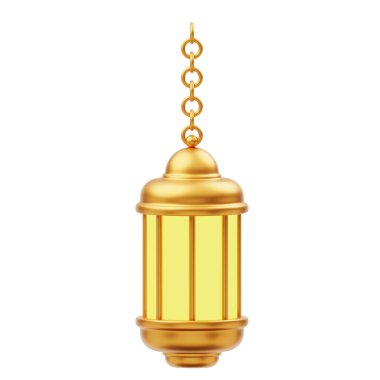 Altın Fener Lambası Dekorasyonu Ramazan 3D Görüntü