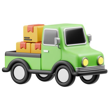 Kamyon Teslimatı 3 Boyutlu Simge