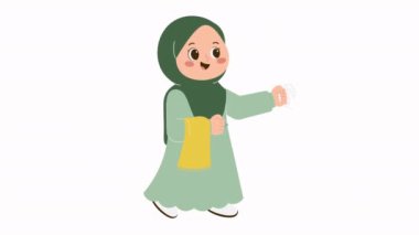 Sevimli tesettürcü kız Dua Animasyonu yapıyor