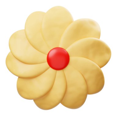 Peynirli Çiçekli Kurabiyeler 3B Görüntü