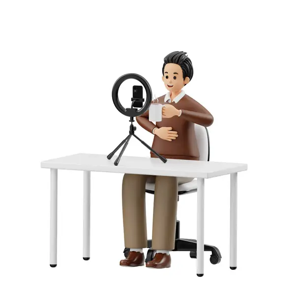 3D Karakter Adamı Sosyal Medya 'da Canlı Yayın