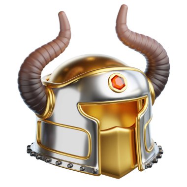 Savaş Miğferi Ortaçağ 3D İllüstrasyon