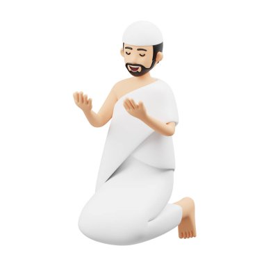 3D Karakter Müslüman Dua Et