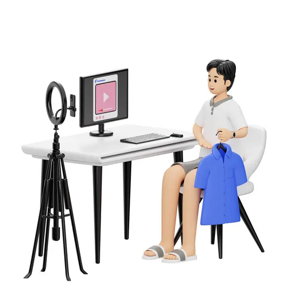 3D Karakter Erkek Serbest Çalışan Dijital Pazarlama