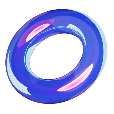3D Holografik Soyut Yuvarlak Torus Şekli