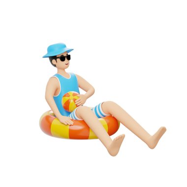 3D Karakter Mutlu Erkek Tatili