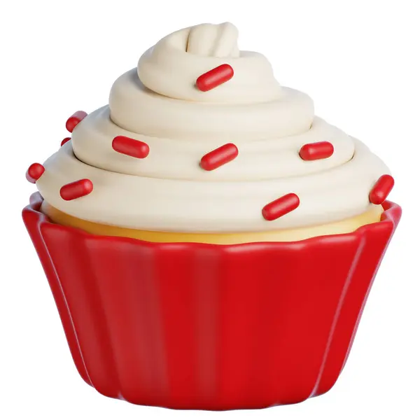 Kırmızı Kadife Kekler 3D Görüntü