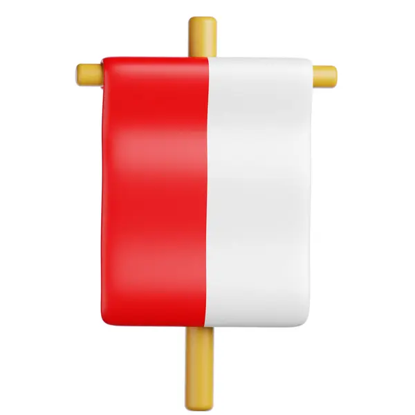 Endonezya Bayrağı 3B Görüntü