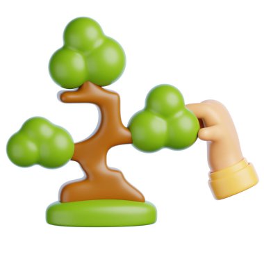 3D El Yapımı Bonsai Ağacı