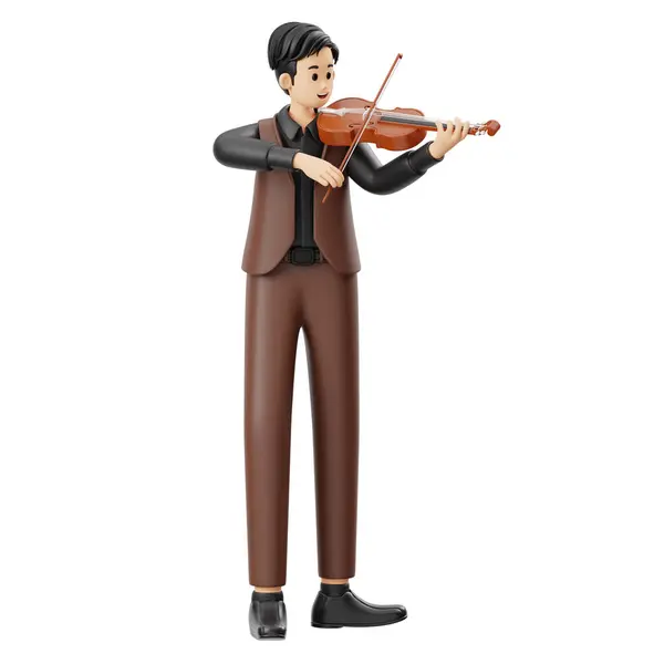 3 Boyutlu Erkek Keman Çalıyor