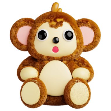 3D Karakter Maymun Hayvan Bebeği