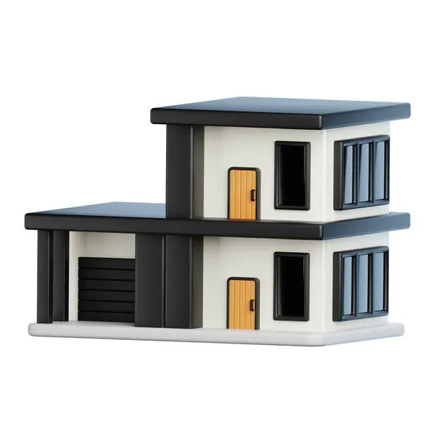 Modern Ev Binası 3D Görüntü