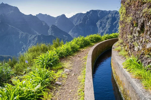 Vista Desde Levada Norte Isla Portuguesa Madeira Primavera Madeira Canal —  Fotos de Stock