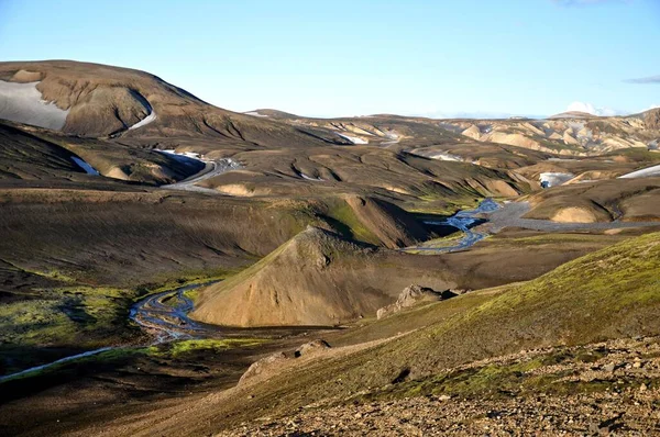 Ландшафтный Алагар Исландия Европа Вид Потрясающие Радужные Горы Исландии Красочная — стоковое фото