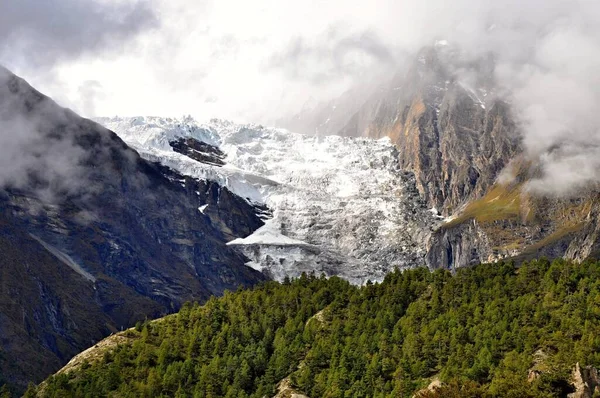 View Gangapurna Glacier Manang District Nepal Himalayas Asia — Stock Photo, Image