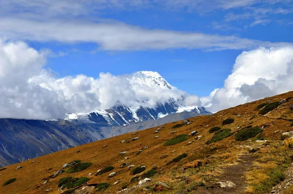 Vista Montaña Gangapurna Glaciar Gangapurna Distrito Manang Nepal Himalaya Asia —  Fotos de Stock