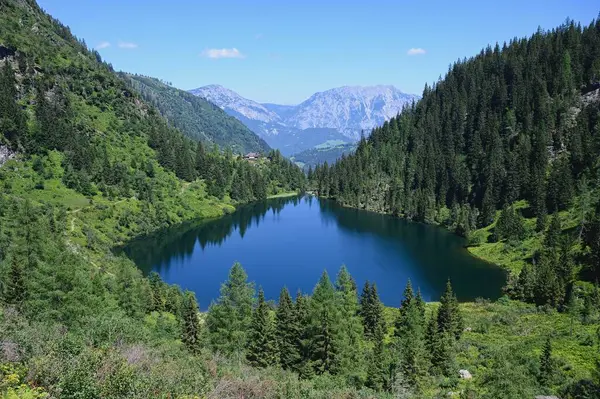 stock image View of Steirischer Bodensee, Hauser Kaibling, Haus im Ennstal, Austria.