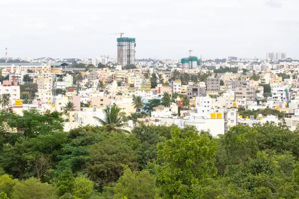 stock image A beautiful view of buildings from a jungle