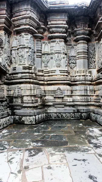 stock image Closeup shot of an artwork and stone carvings at The Chennakeshava Temple in Belur taluk in Hassan district of Karnataka,India