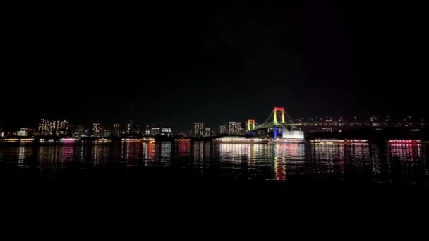 Tokyo Odaiba Seaside Beach Park Concordia Winter 2023 — Stock video