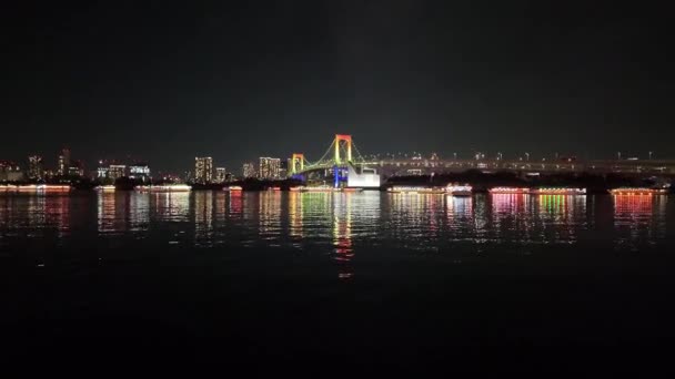 Tokyo Odaiba Seaside Beach Park Concordia Winter 2023 — Stock video