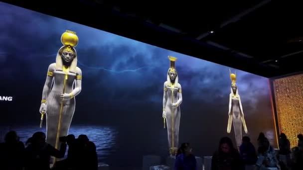 Dunia Spektakuler Tutankhamun Pengalaman Pameran Imersif Stuttgart — Stok Video