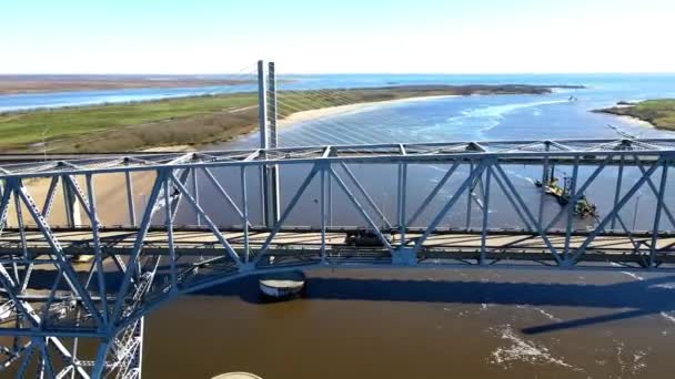 Puente Arco Iris Puente Través Armadura Que Cruza Río Neches — Vídeos de Stock