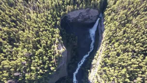 Spahats Creek Falls Una Cascada Spahats Creek Clearwater Valley Road — Vídeo de stock