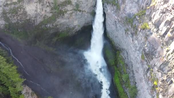 スパワッツクリーク滝はウェルズグレイ州立公園のクリアウォーターバレー道路のスパワッツクリークの滝です — ストック動画