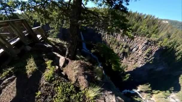 Spahats Creek Falls Una Cascada Spahats Creek Clearwater Valley Road — Vídeo de stock