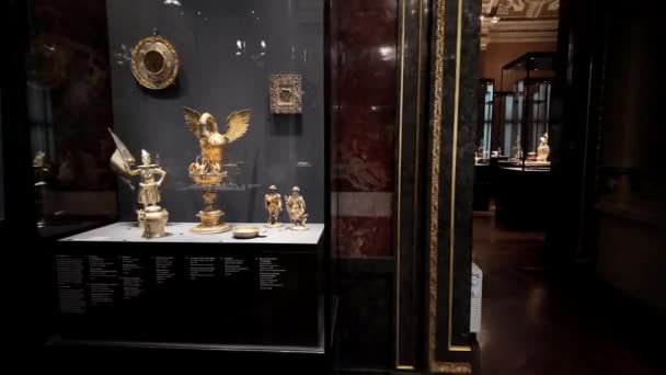 Muzeum Kunsthistorisches Osvětlené Muzeum Dějin Umění Často Nazývané Muzeum Výtvarného — Stock video