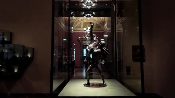 Kunsthistorisches Museum Lit Museum Art History Often Referred Museum Fine — Stock Video