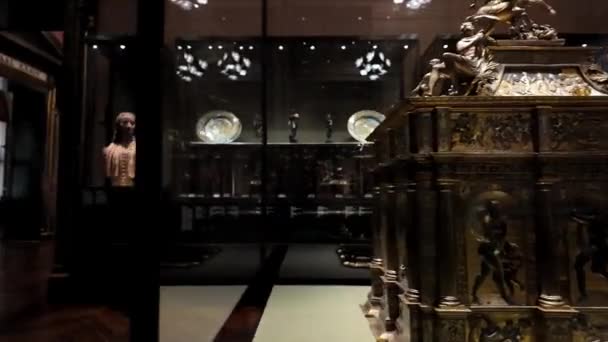 Kunsthistorisches Museum Upplyst Museum Art History Ofta Kallat Museum Fine — Stockvideo