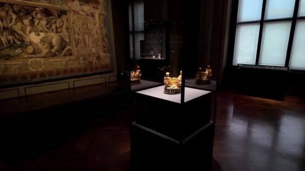 Kunsthistorisches Museum Upplyst Museum Art History Ofta Kallat Museum Fine — Stockvideo