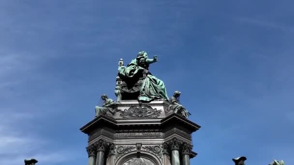 Österrike Wien Maria Theresas Minnesmärke Till Kejsarinnan Maria Theresa Som — Stockvideo