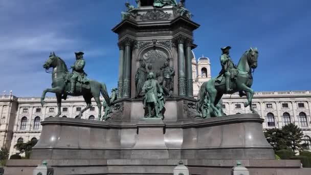 Αυστρία Βιέννη Μνημείο Της Μαρίας Τερέζας Τιμά Την Αυτοκράτειρα Μαρία — Αρχείο Βίντεο