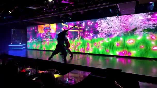Samurai Restaurant New Robot Restaurant Show Kabukicho Inspired Iconic Shows — стоковое видео
