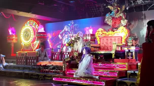 Samurai Restaurant Nuovo Robot Restaurant Show Kabukicho Ispirato Agli Iconici — Video Stock