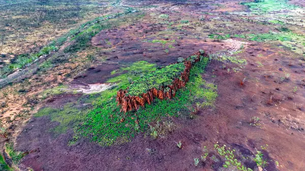 Stuart Highway Lubras Tennant Creek ve Mataranka Kuzey Avustralya arasında gözcülük yapıyor. Bilinen Aborjin Tarihi Şehir simgesi bir kadının buluşma yeri olma hikayesini tasvir ediyor. Yerli kadınlar, erkekleri sığırları mızraklarken orayı gözetlerdi..