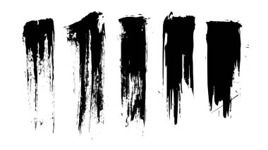 Siyah freehand fırça darbeleri seti