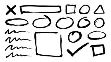 Elle çizilmiş doodle öğeleri kümesi