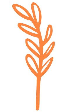 Organik çiçek şekilli element. Çizim yaprağı illüstrasyonu.