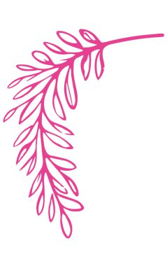 Doodle şubesi elemanı. Silüet tasarımını bırak.